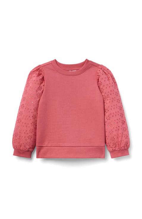 Eyelet Puff Sleeve Sweatshirt (Infant)