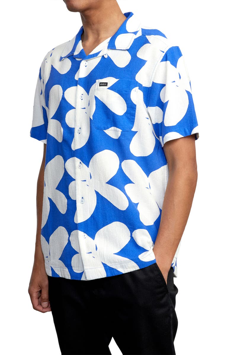 RVCA Bailey Elder Floral Short Sleeve Button-Up Camp Shirt, Alternate, color, 