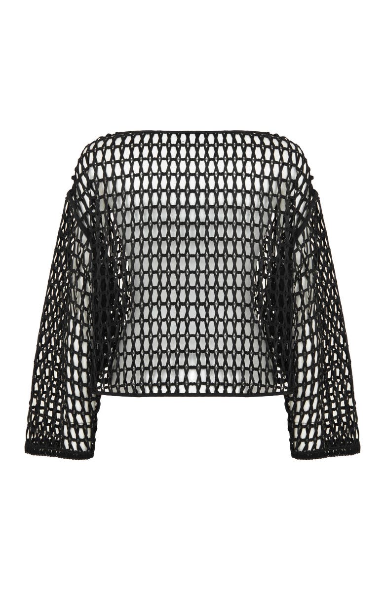 Nocturne Boat Neck Mesh Top, Alternate, color,