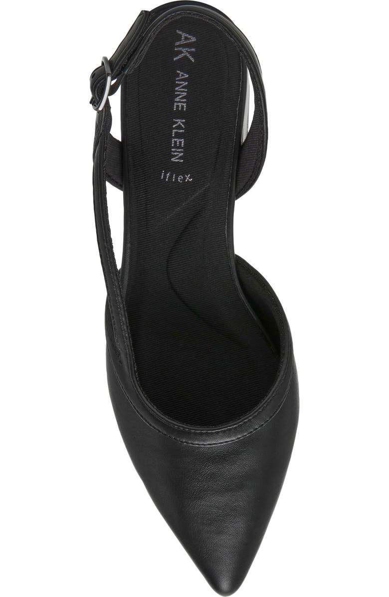 Anne Klein Untie Slingback Block Heel Pump, Alternate, color, Black Pu