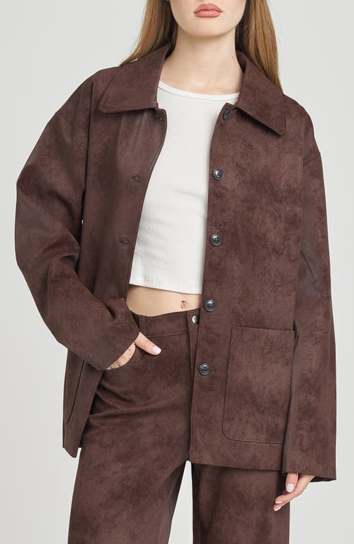 Wayf Freya Faux Suede Pants In Brown