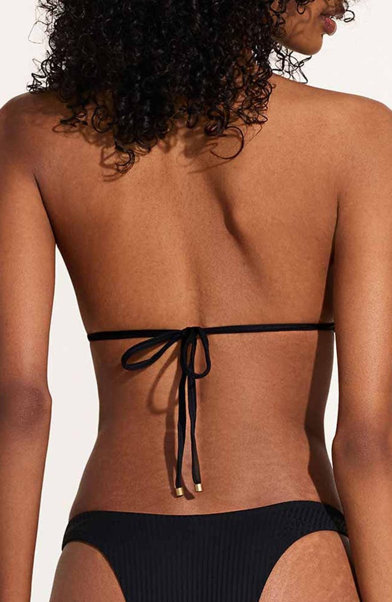 Vitamin A<sup>®</sup> Cosmo Rib Bikini Top, Alternate, color, Black