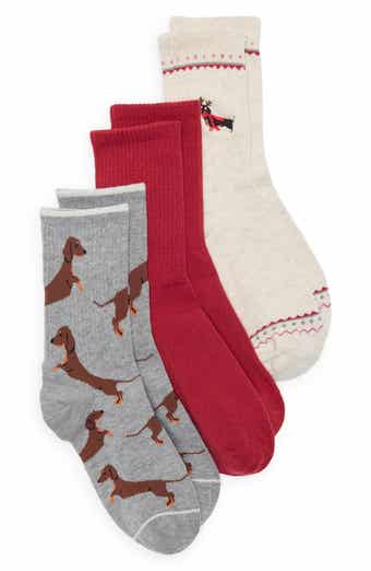 Assorted 3-Pack Embroidered Sporty Crew Socks