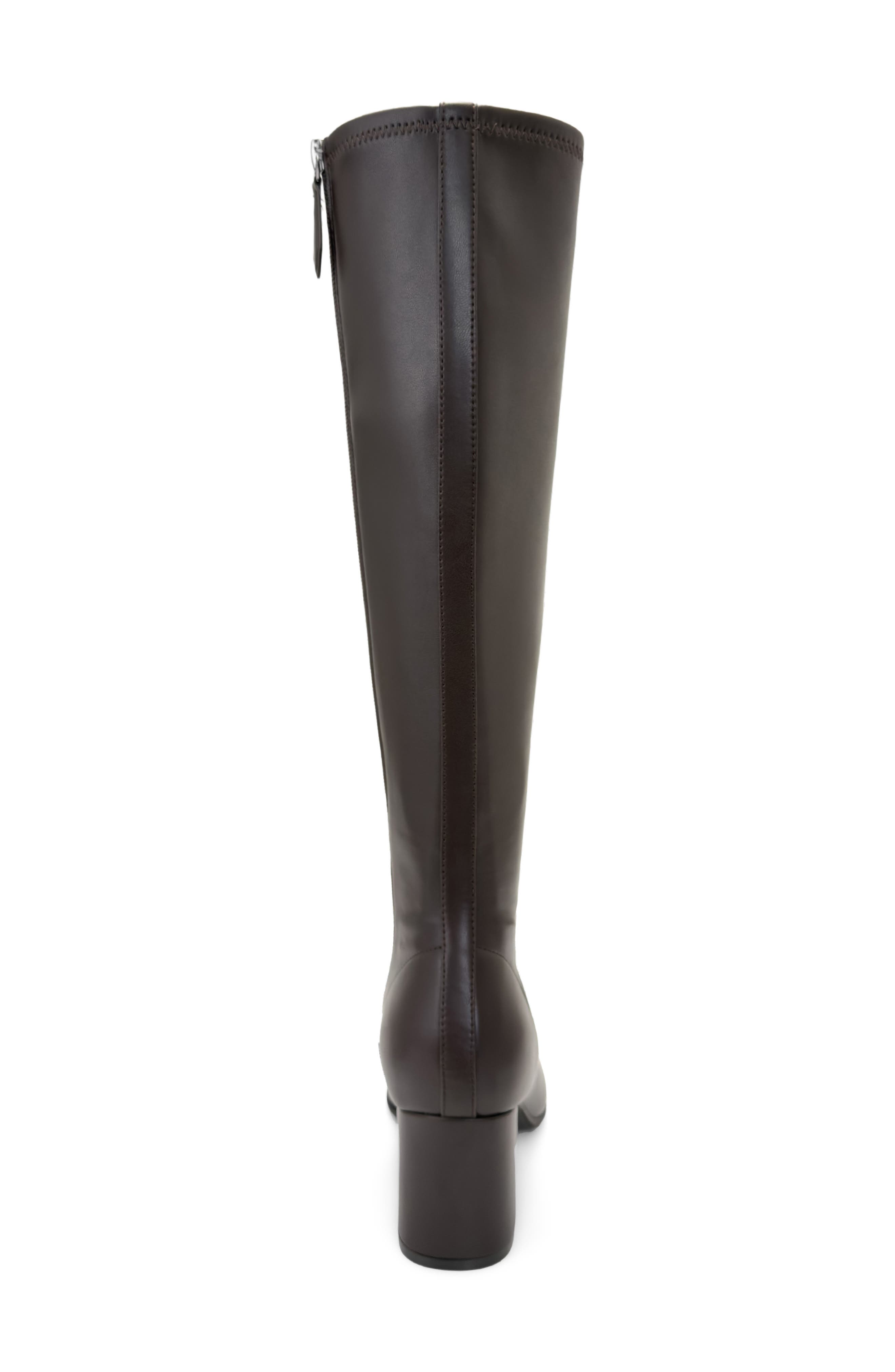 Millie Faux Leather Knee High Boot, Alternate, color, BRN BROWN