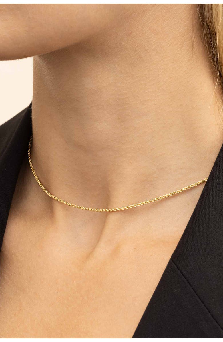 Oradina 10K Gold Roman Rope Choker, Alternate, color, Yellow Gold