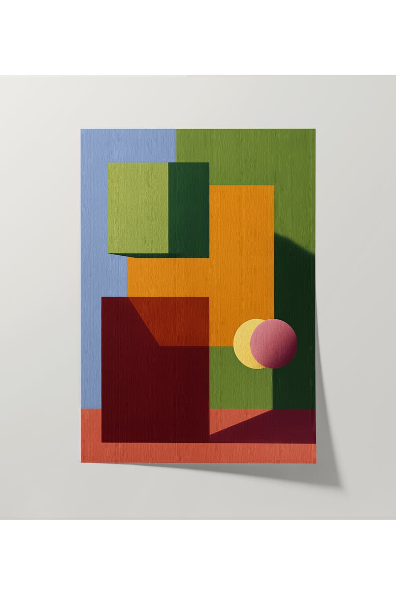 Form and Structure No. 11 Geometric Abstract Art Print, Alternate, color, Black Frame - 12x16
