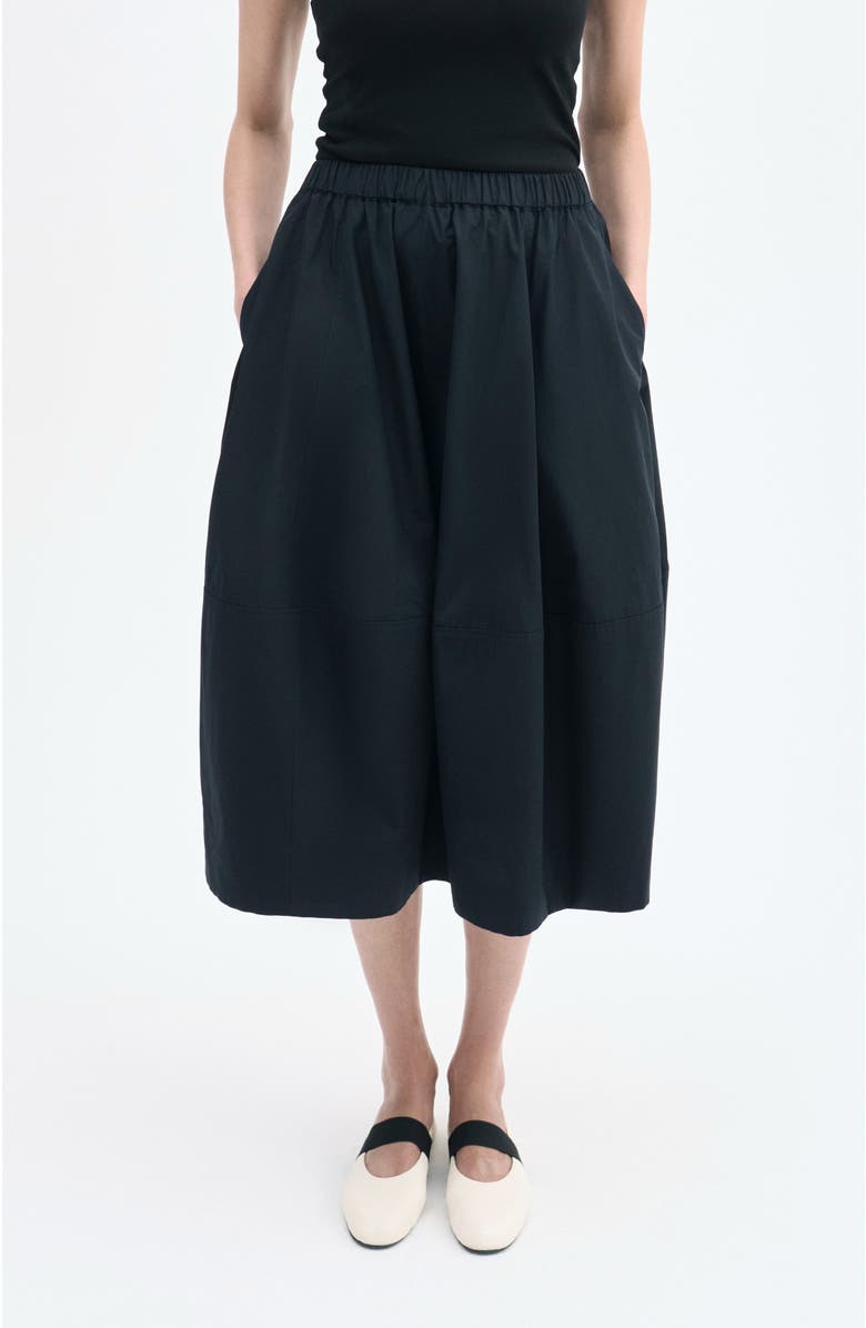 CO Full Skirt in Cotton Poplin, Alternate, color, Black