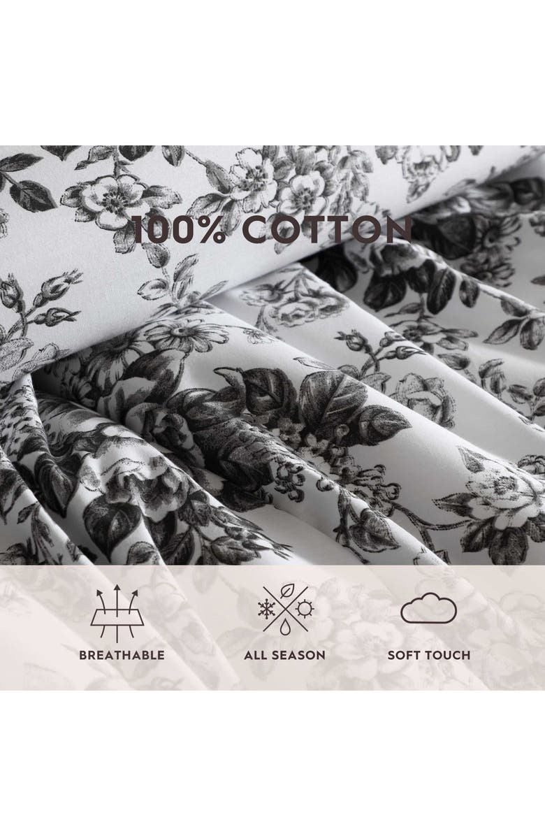 Laura Ashley Toile Delight Cotton Comforter & Sham Set, Alternate, color, Dark Grey