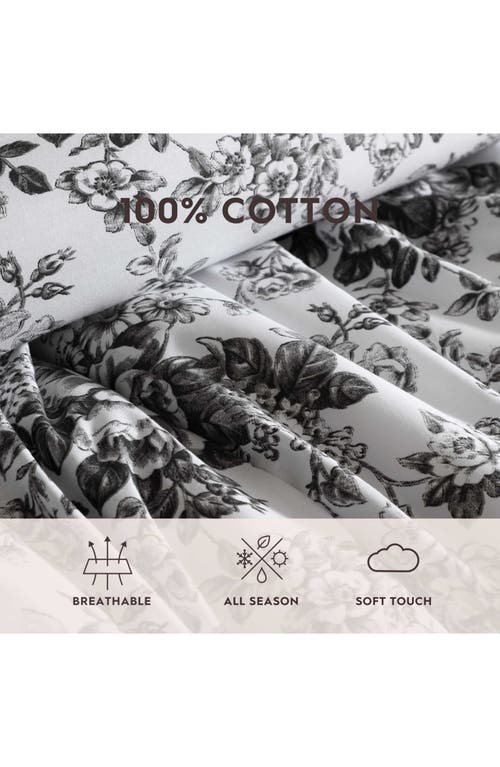 Laura Ashley Toile Delight Cotton Comforter & Sham Set In Black