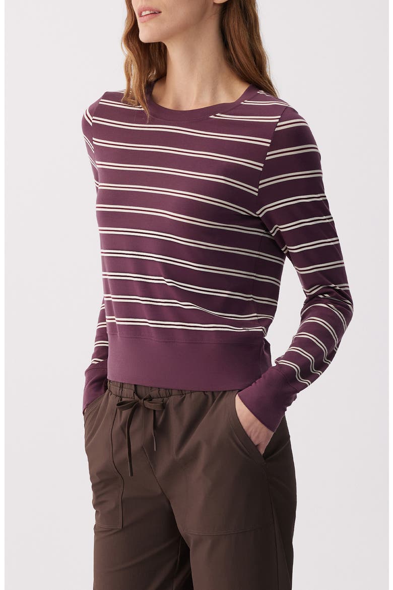 Dynamic Striped Long Sleeve Performance T-Shirt, Alternate, color, MULBERRY DYNAMIC STRIPE