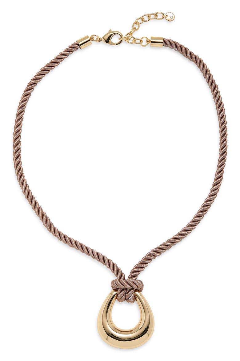 Open Pendant Cord Necklace, Main, color, NATURAL- GOLD