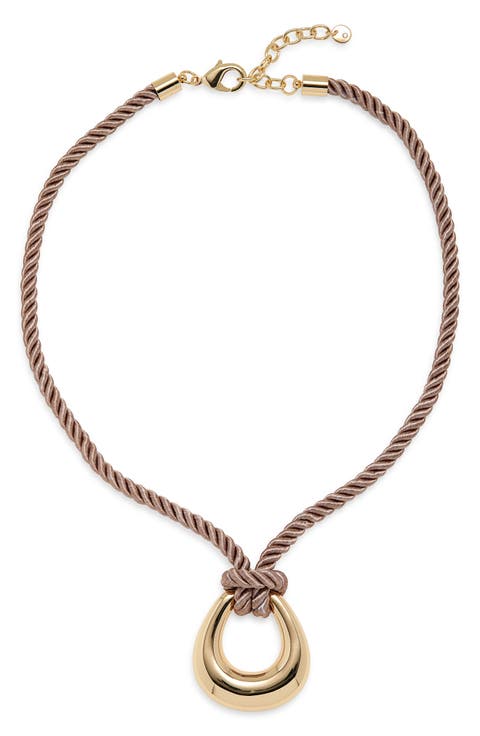 Open Pendant Cord Necklace