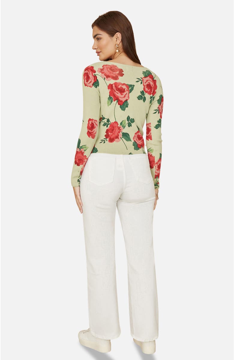 Yumi Long Sleeve V-Neck Tie Front Cardigan, Alternate, color, Green