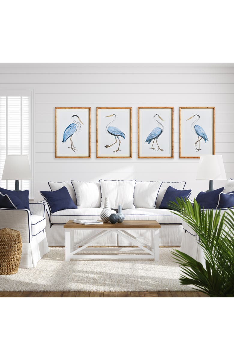 Napa Home & Garden Elegant Blue Heron Framed Wall Art Set of 4, Alternate, color, Blue