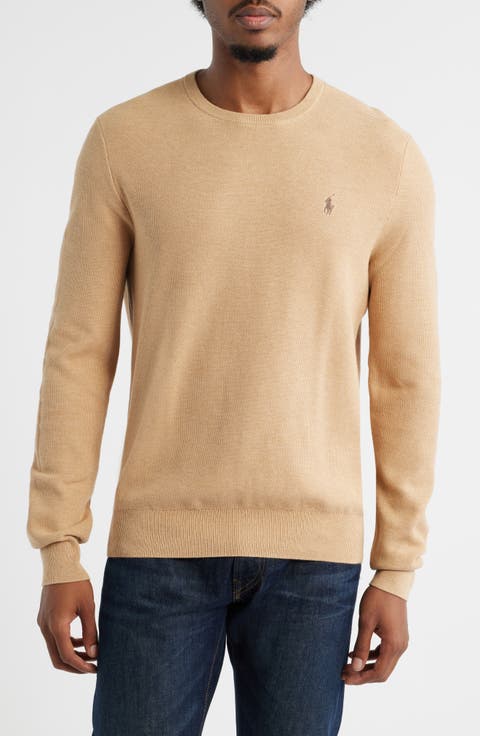 Textured Cotton Crewneck Sweater