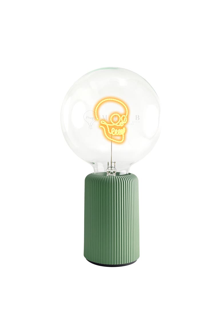 Skull Portable Table Lamp, Main, color, Olive