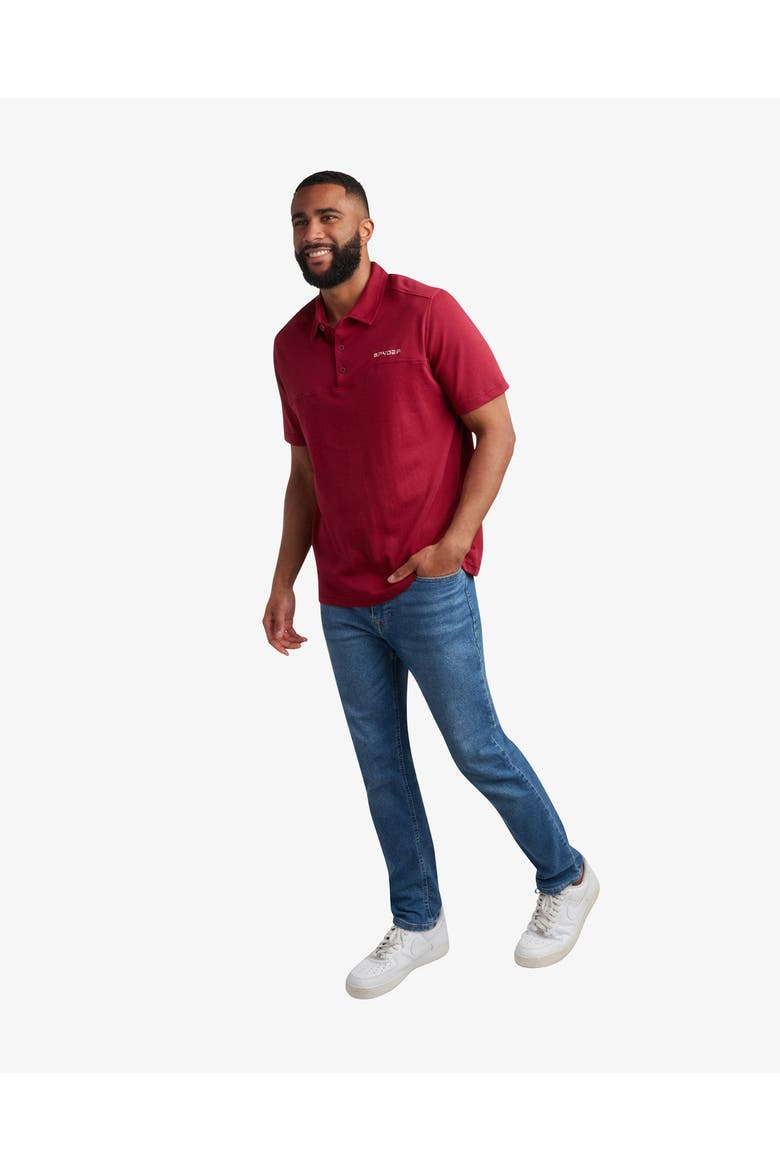 Men Short Sleeve Interlock Polo, Alternate, color, Redwood
