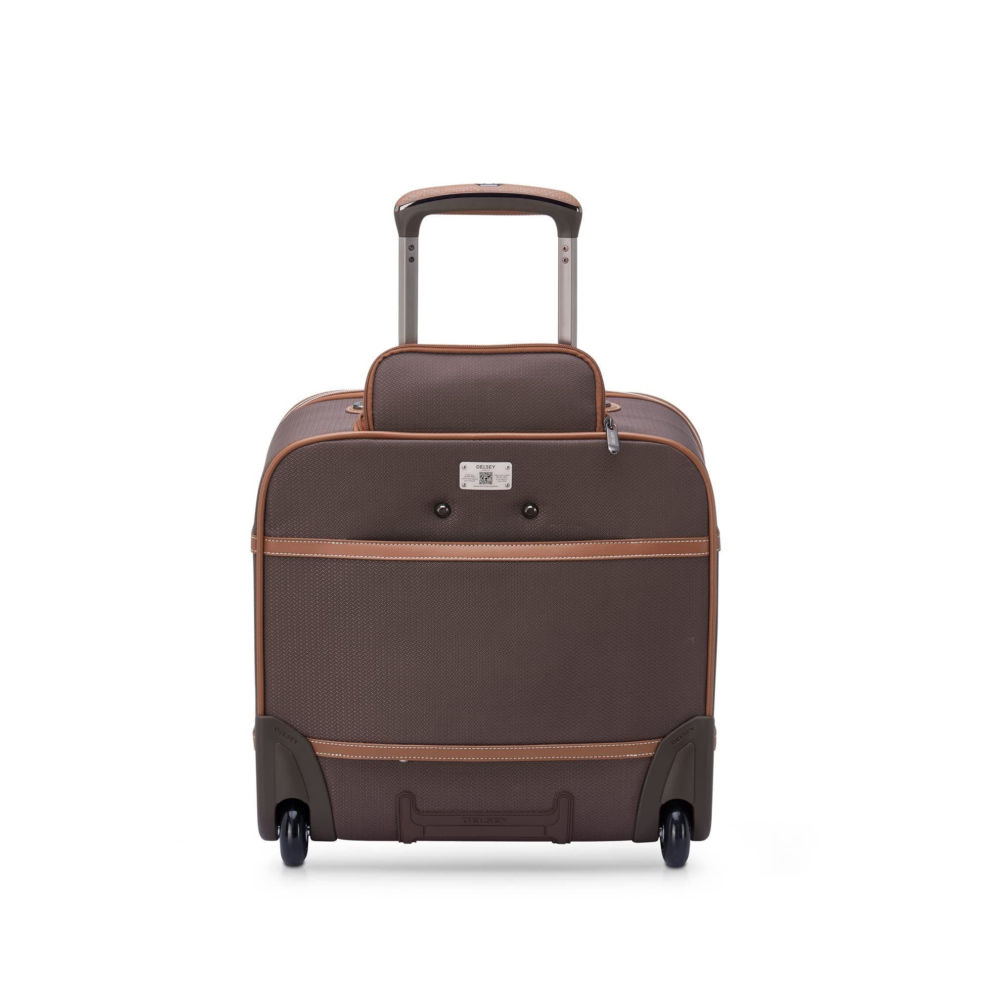Delsey Paris Chatelet 2.0 Softside Carry on 16 Inch Luggage Under-Seater with 2 Wheels, Alternate, color, Brown