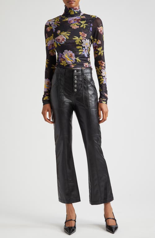 Cinq À Sept Wallace Faux Leather Bootcut Ankle Pants In Black