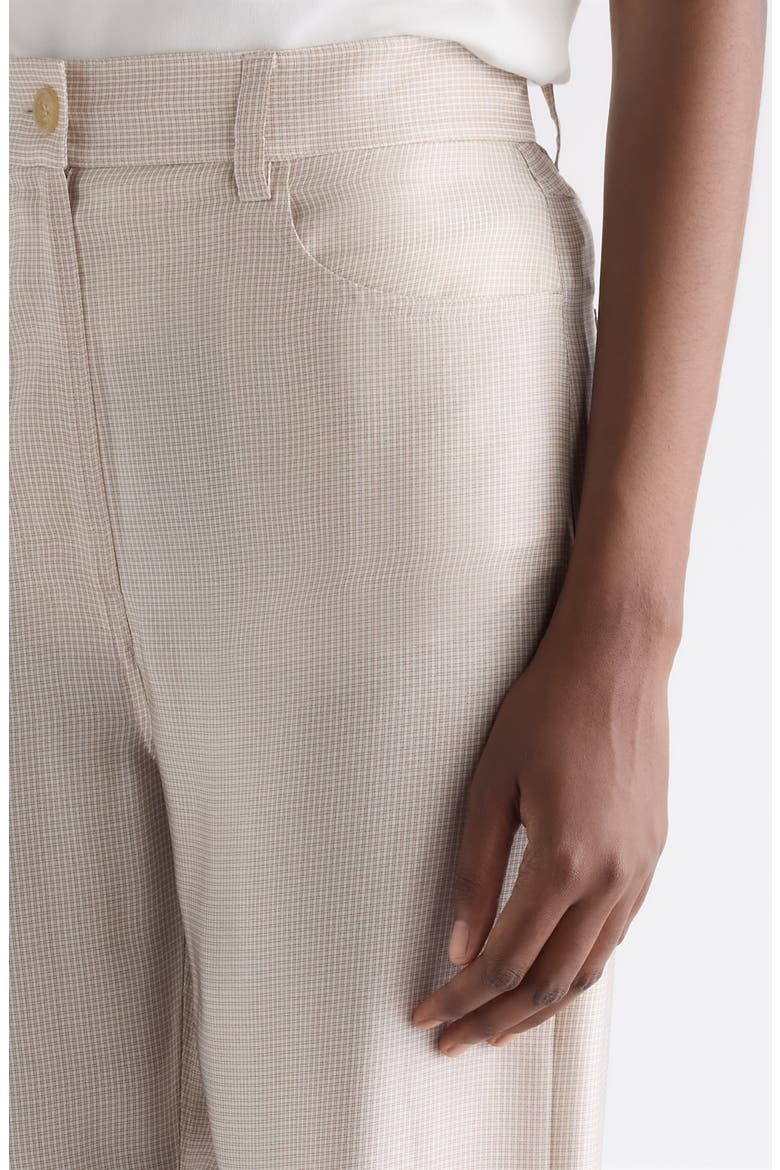 Casual Check Cupro Trousers, Alternate, color, BEIGE MULTI