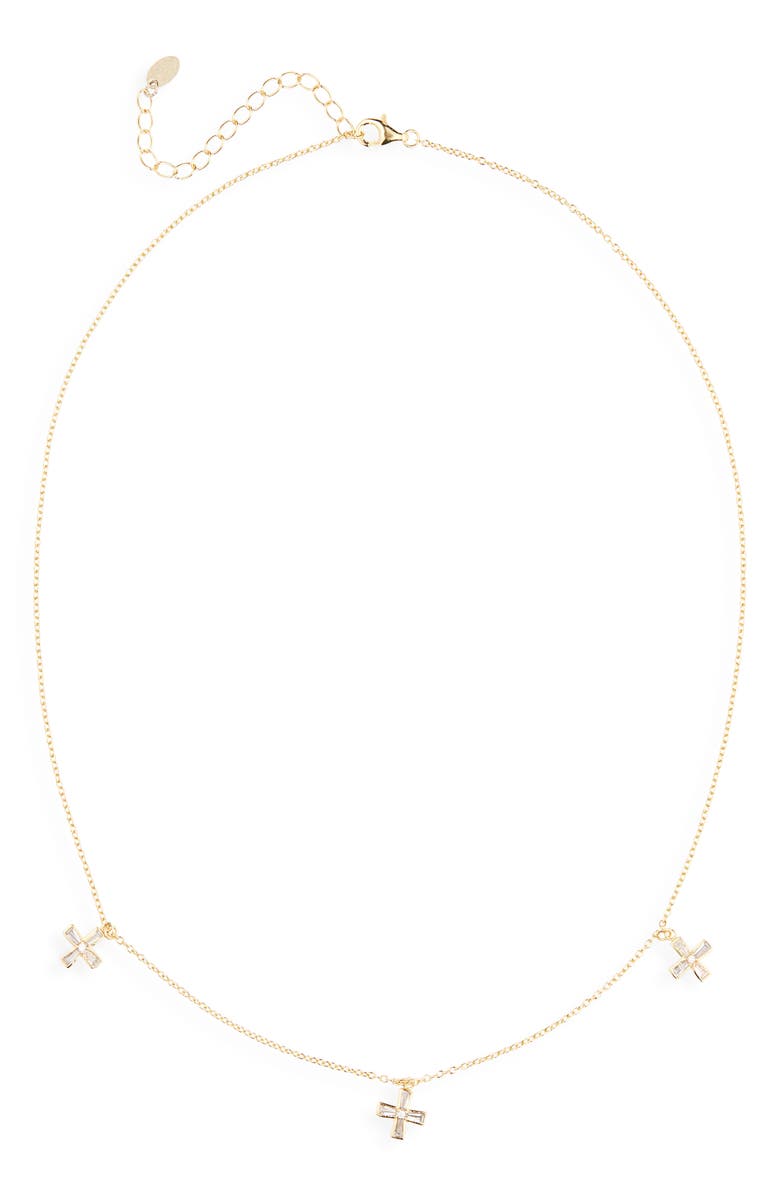 ARGENTO VIVO Modern Relic Cross Pendant Necklace, Main, color, Gold