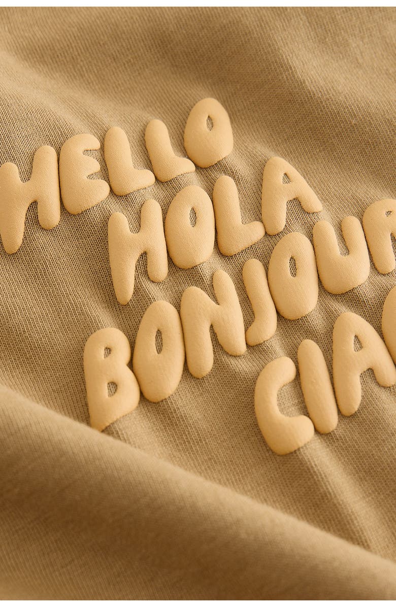 NEXT Kids' Hello Motif Graphic T-Shirt, Alternate, color, Brown