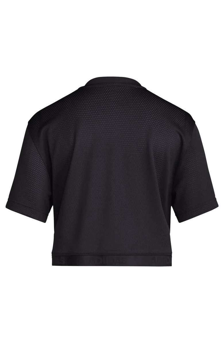 adidas Women's adidas Black Nebraska Huskers Primegreen V-Neck Cropped Jersey, Alternate, color, 