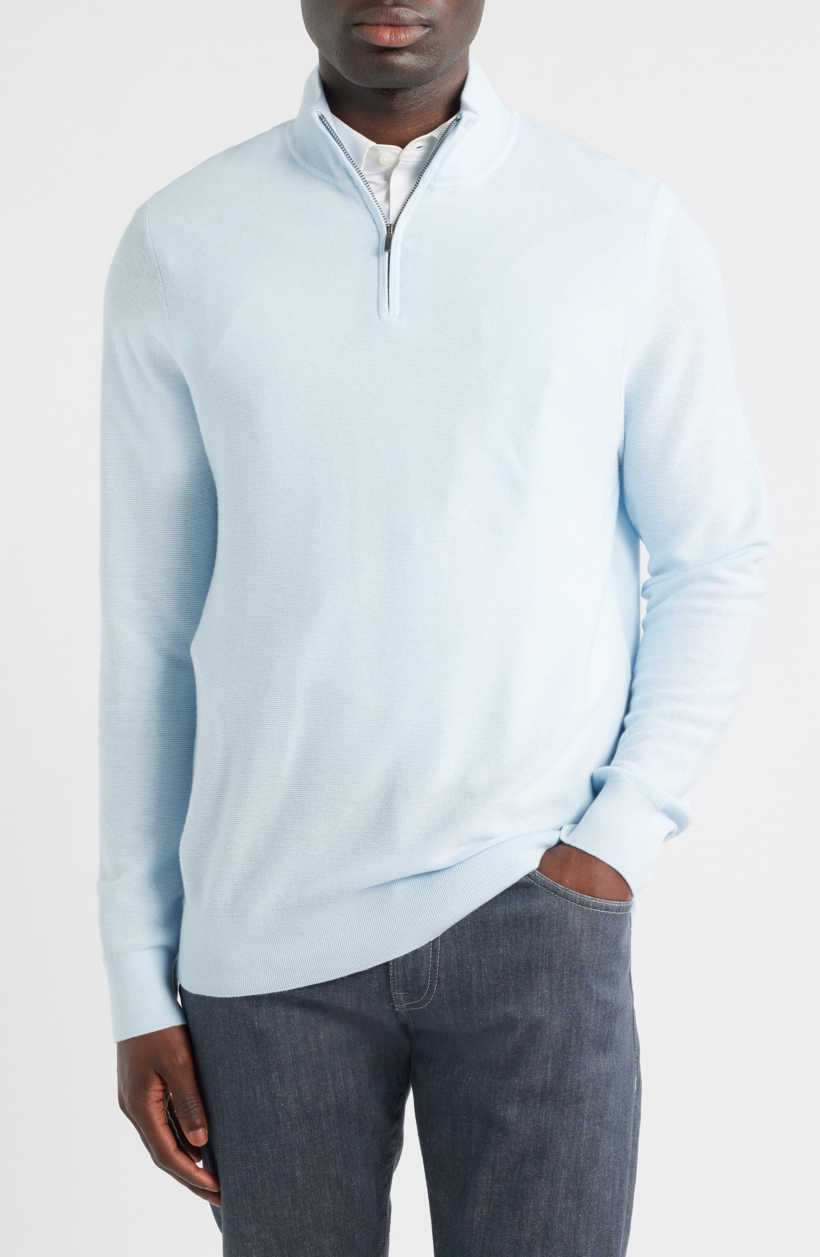 Cotton & Silk Quarter Zip Sweater - image 3