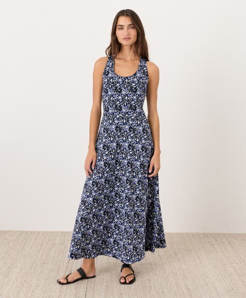 Fit & Flare Open Back Maxi Dress Made With Organic Cotton