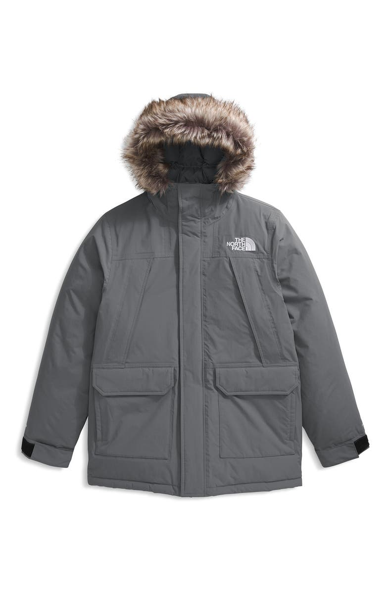 The North Face McMurdo Waterproof 600 Fill Power Hooded Down Parka with Faux Fur Trim, Alternate, color, Smoked Pearl/ Smoked Pearl