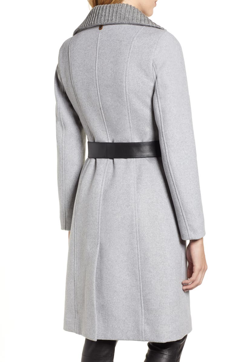 Mackage Nori Belted Wool Blend Coat, Alternate, color, 