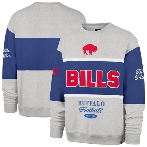 Men's '47 Royal/Heather Gray Buffalo Bills Blockfield Maximalist Sweatshirt