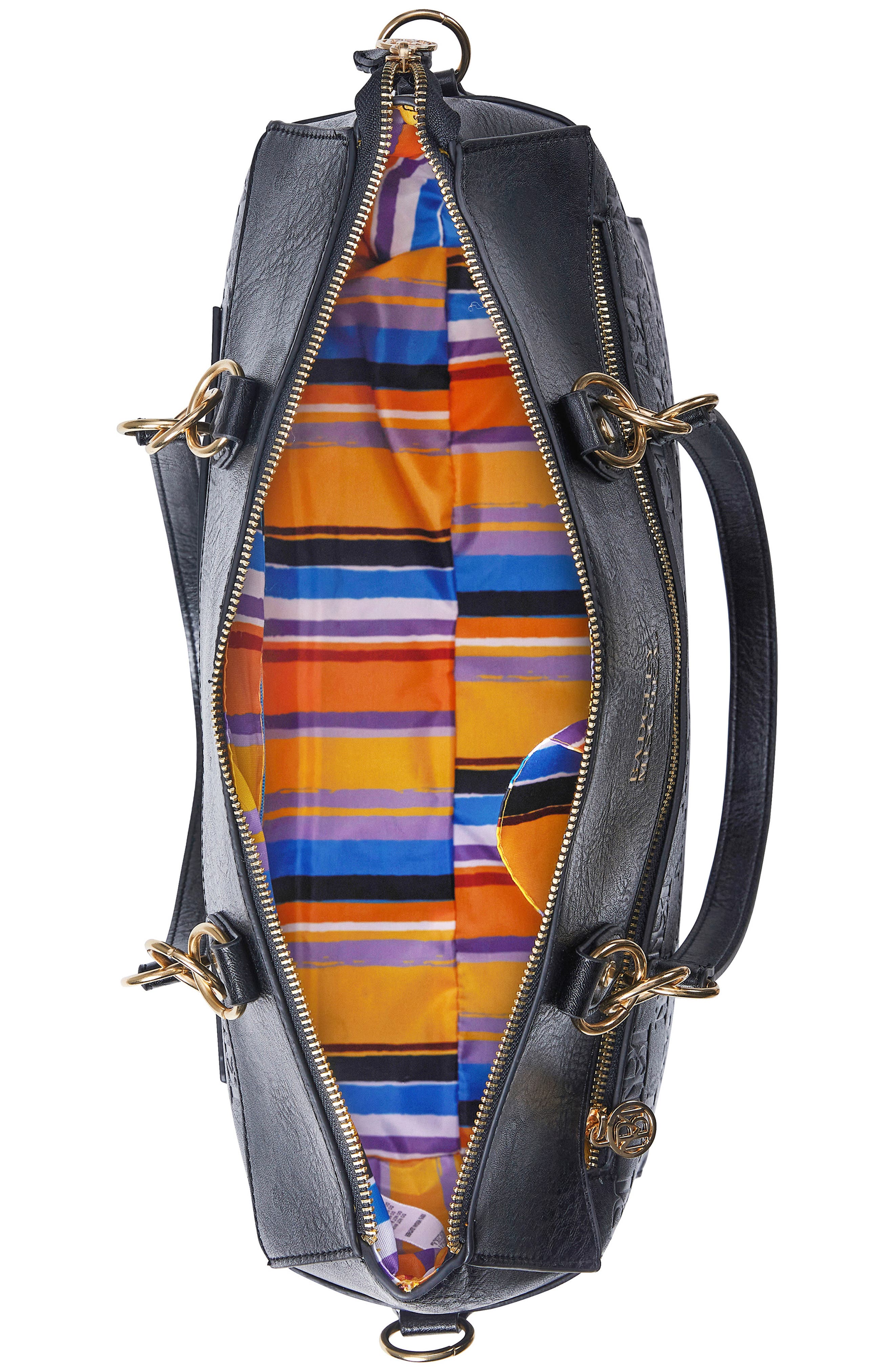 BADGLEY MISCHKA Madalyn Vegan Leather Weekender Duffel Bag, Alternate, color, Black