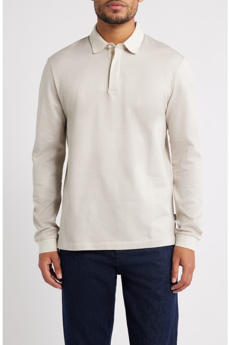 Pado Long Sleeve Cotton Polo, Main, color, OPEN WHITE