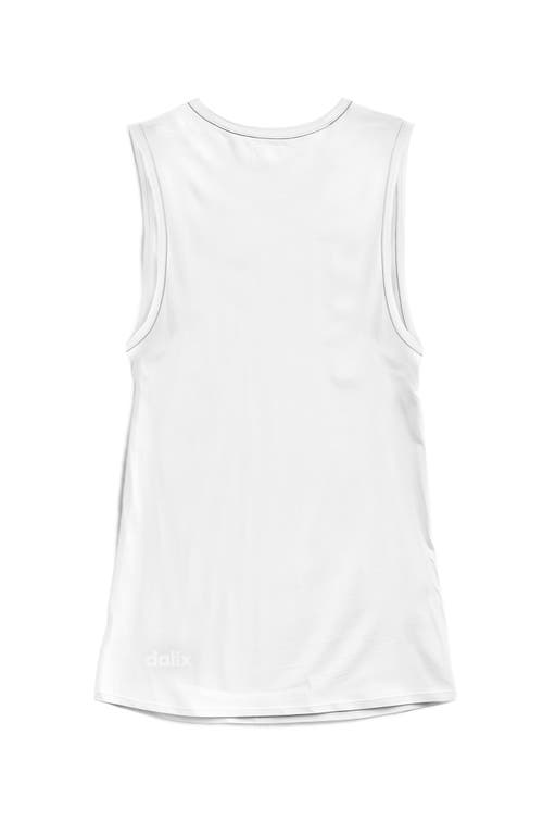 Dalix Womens Lil Smile Muscle Tank In White