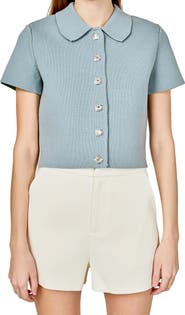 Endless Rose Jewel Buttoned Top