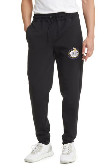 Shop Hugo Boss Boss X Nfl Cotton Blend Joggers In Minnesota Vikings Black