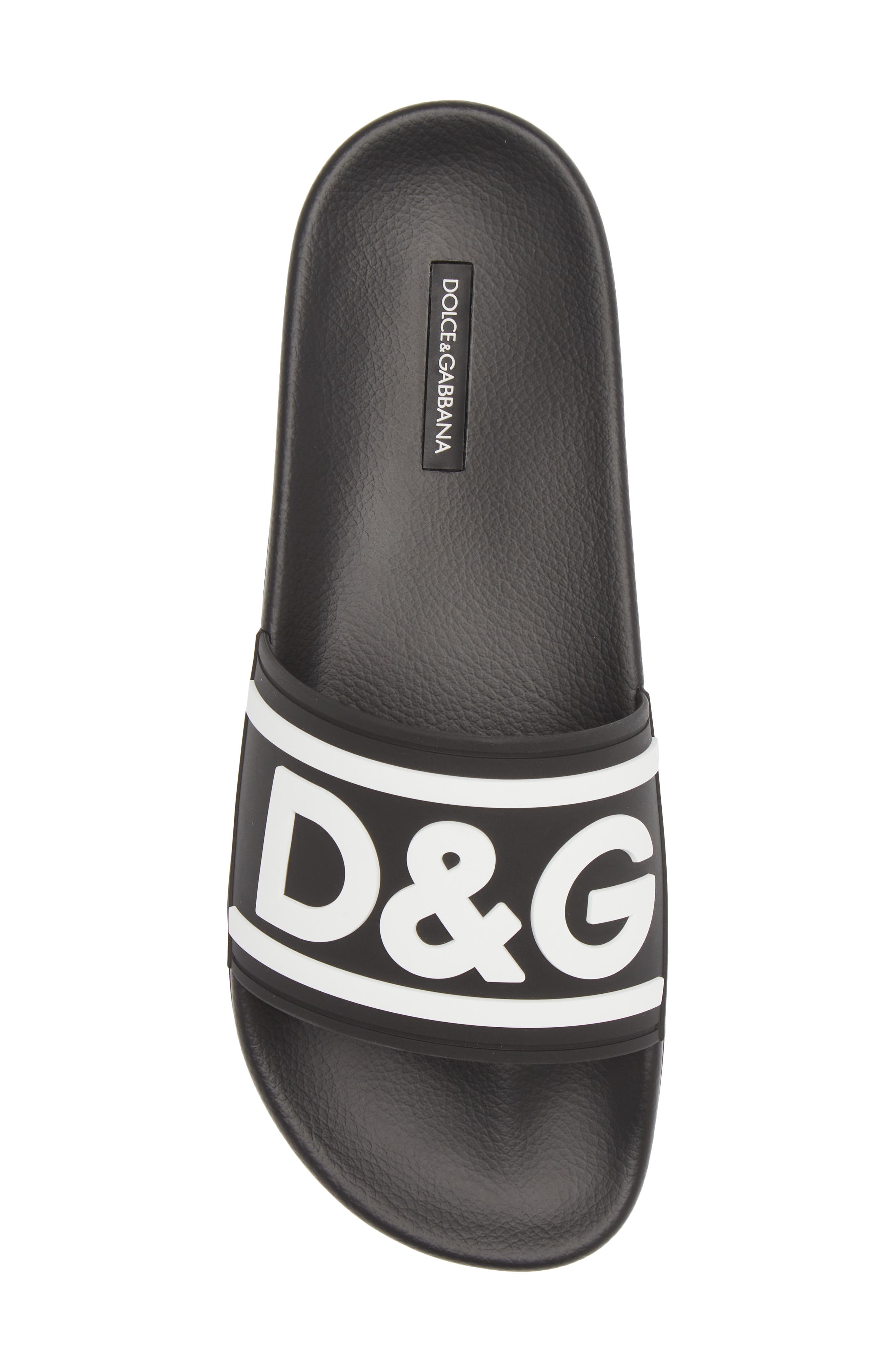 Dolce&Gabbana Logo Embossed Sport Slide, Alternate, color, 89690 Black/White