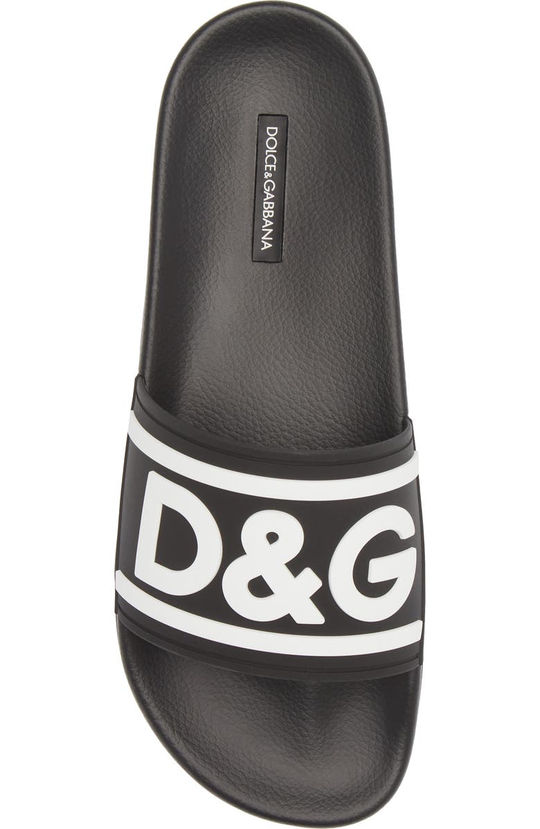 Dolce&Gabbana Logo Embossed Sport Slide, Alternate, color, 89690 Black/White