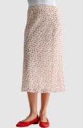 All in Favor Floral Bias Cut Midi Skirt