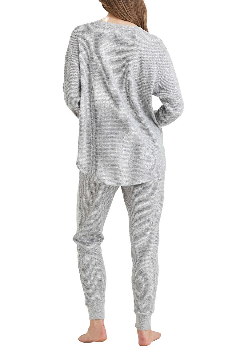 Supersoft Waffle Knit Pajamas, Alternate, color, GREY