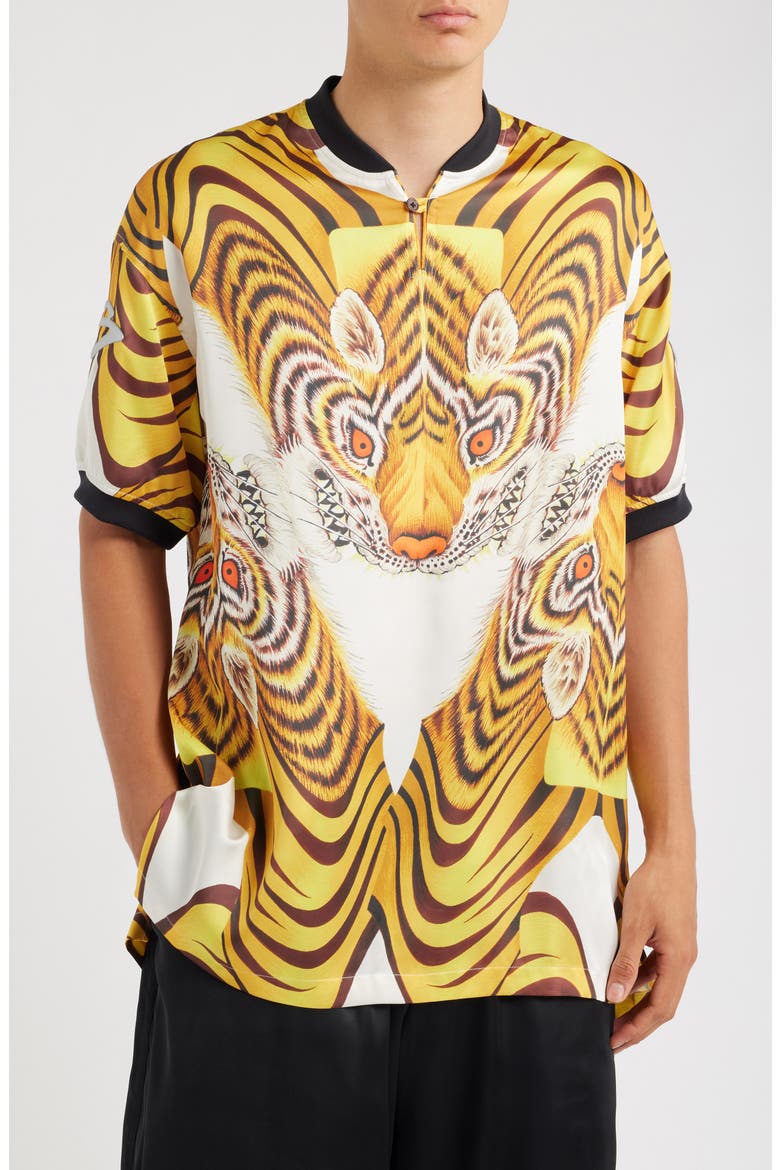 Tiger Graphic Satin Jersey Polo (Men) | Nordstrom