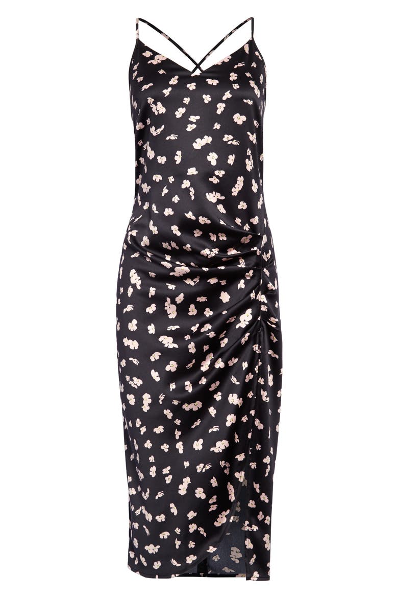 Floral Strappy Midi Dress, Main, color, BLACK FLORAL DRIFT