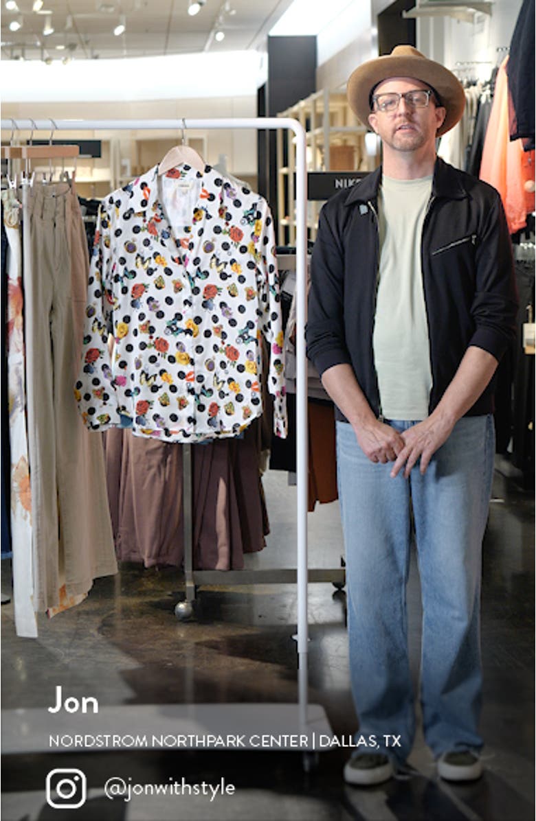 Tyler Floral Polka Dot Silk Button-Up Shirt, sales video thumbnail