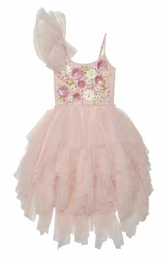 Kids' Garden Grace Floral Embellished Tiered Tutu Party Dress