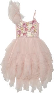 Tutu Du Monde Kids' Garden Grace Floral Embellished Tiered Tutu Party Dress