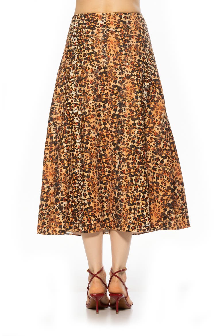 Esres Flared Midi Skirt, Alternate, color, LEOPARD