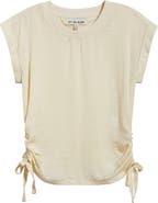 CITY BLUES Mixed Media Drawstring T-Shirt