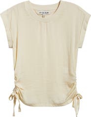CITY BLUES Mixed Media Drawstring T-Shirt
