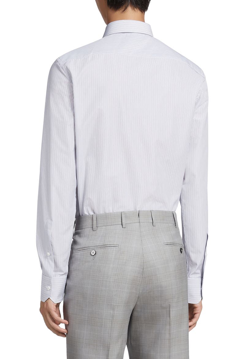 Microstripe Trecapi Cotton Button-Up Shirt, Alternate, color, BLUE
